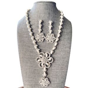 Indian White Pearl Necklace with Earrings
